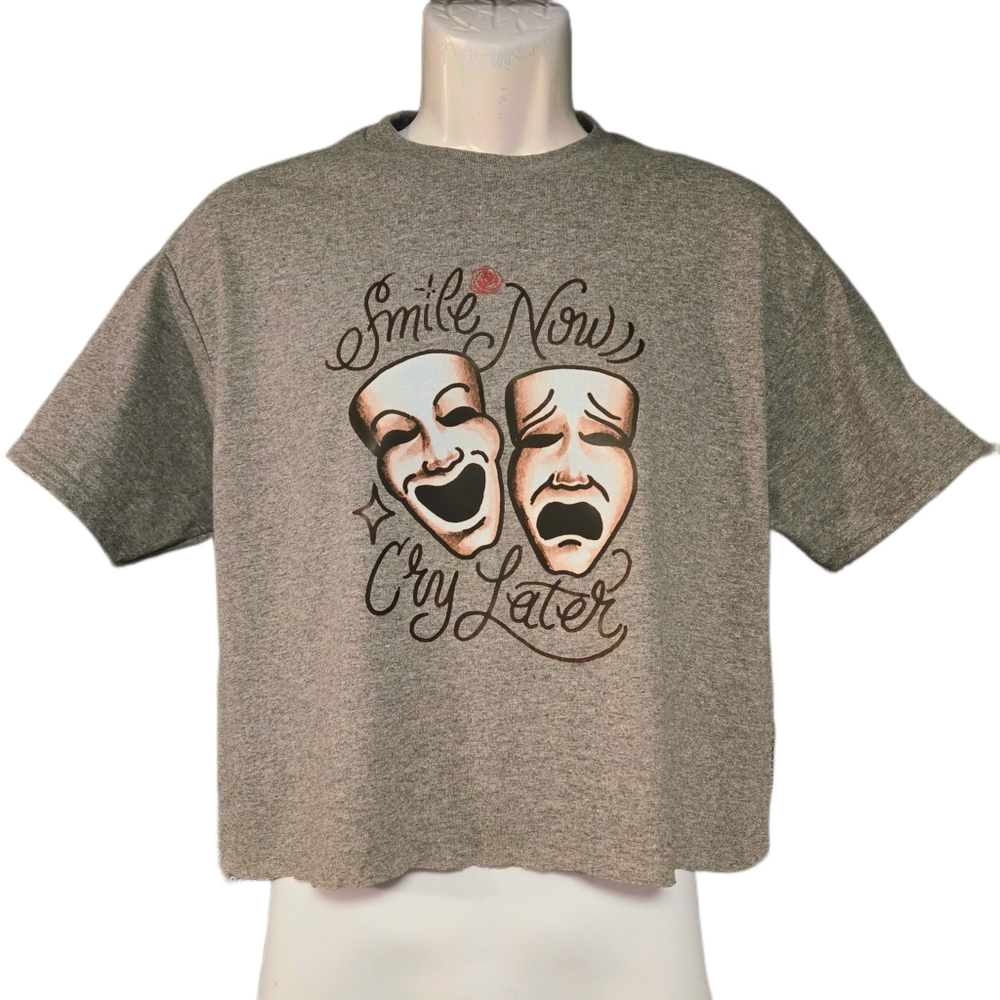 Smile now cry later crop top